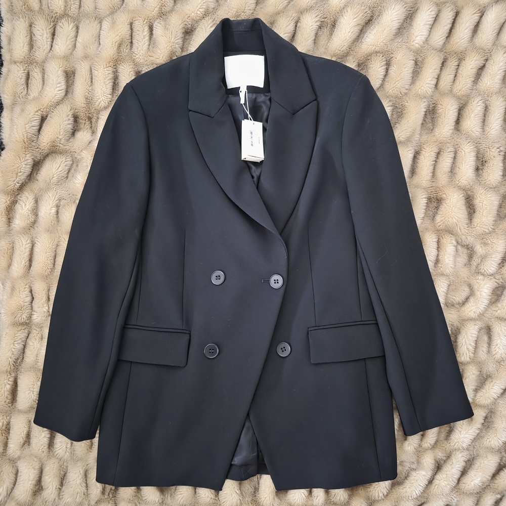 Maje Classic Black Double-Breasted Blazer